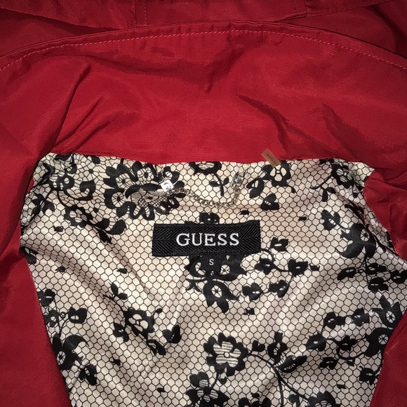 Guess Red Rain Jacket (removable hood/Small) - Picture 3 of 7